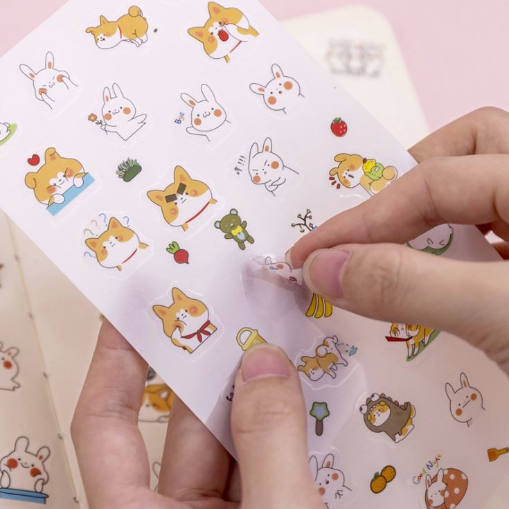 Bộ 6 Tấm Sticker Chó Shiba Nhật Bản Đáng Yêu