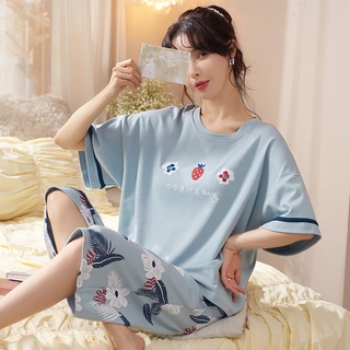 Đồ bộ lửng nữ thun cotton họa tiết hoa nhã nhặn, lịch sự