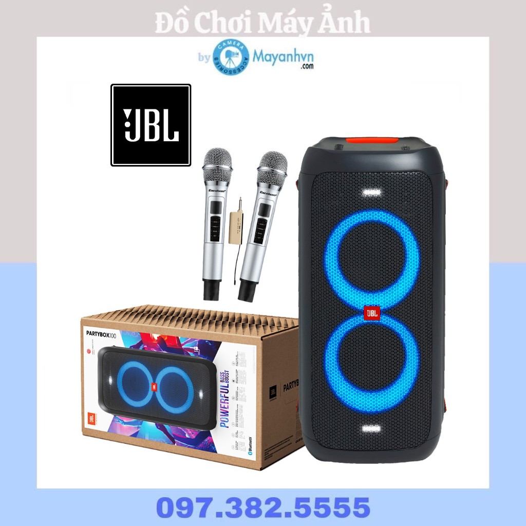 LOA JBL PARTYBOX 100 (Tặng kèm 2 Mic) - Bảo hành 12 tháng