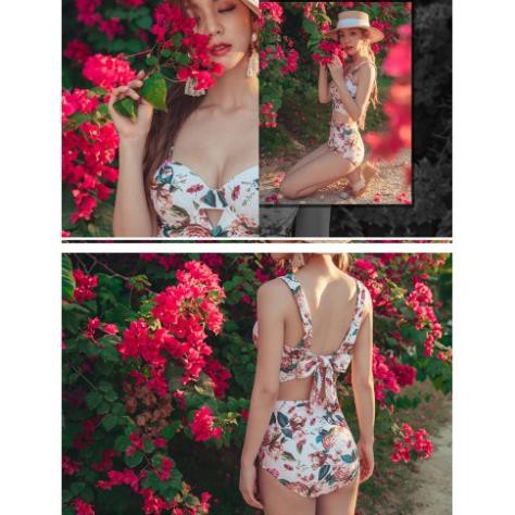 Bikini hoa sexy đi biển 🍓QUEEN SHOP🍓 Đồ bơi nữ Quảng Châu hoạt tiết hoa lá BIK51  ྇ ༴