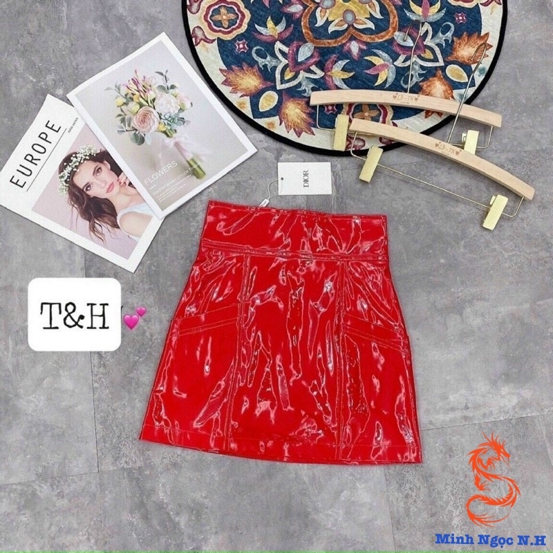 Váy Da Bóng Cạp Cao.Chất Đẹp.Chuẩn Loại 1.chuẩn tag mac như ảnh