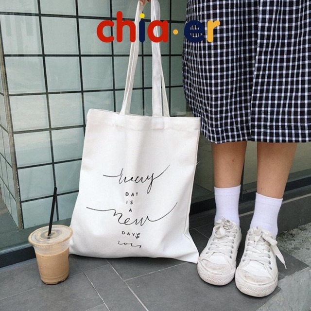 Túi tote vải phong cách Hàn Quốc Túi tote bảo vệ môi trường