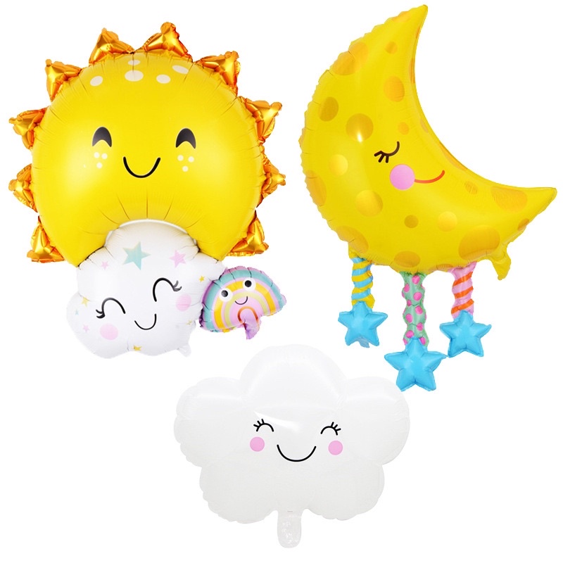 Bong bóng mặt trời - mây - cầu vồng - Sao - Trăng - trang trí sinh nhật
