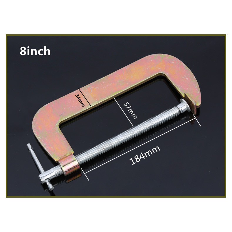Cảo chữ C cỡ 8 inch-kẹp tối đa 160mm(phukien303 xả hàng-có hàng sẵn)
