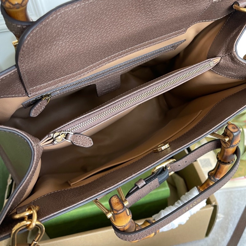 Túi xách nữ da thật cao cấp Gucci GC Tote quai gỗ size 35 hàng vip 1-1
