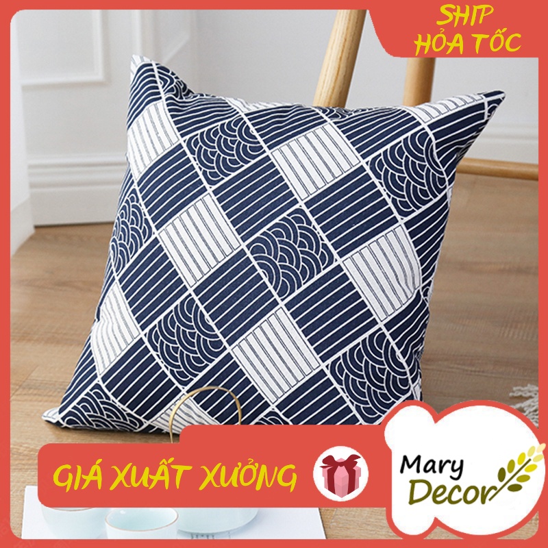 Gối tựa sofa Mary Decor - họa tiết Sóng Nhật Bản G-B07
