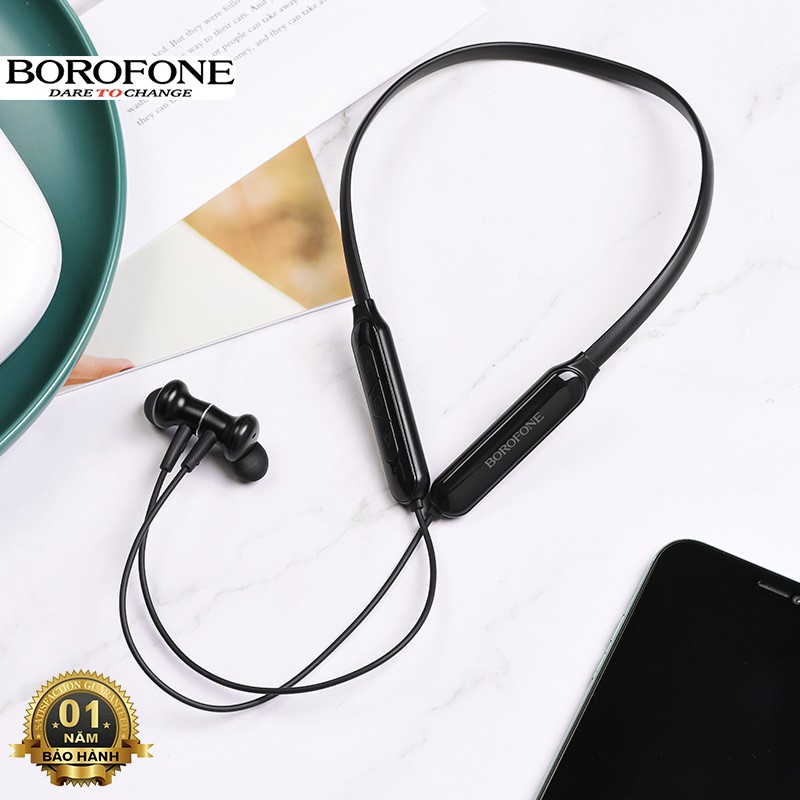 Tai nghe nhét tai bluetooth Borofone BE29 dòng Sport, hỗ trợ không dây, nghe nhạc 10 tiếng