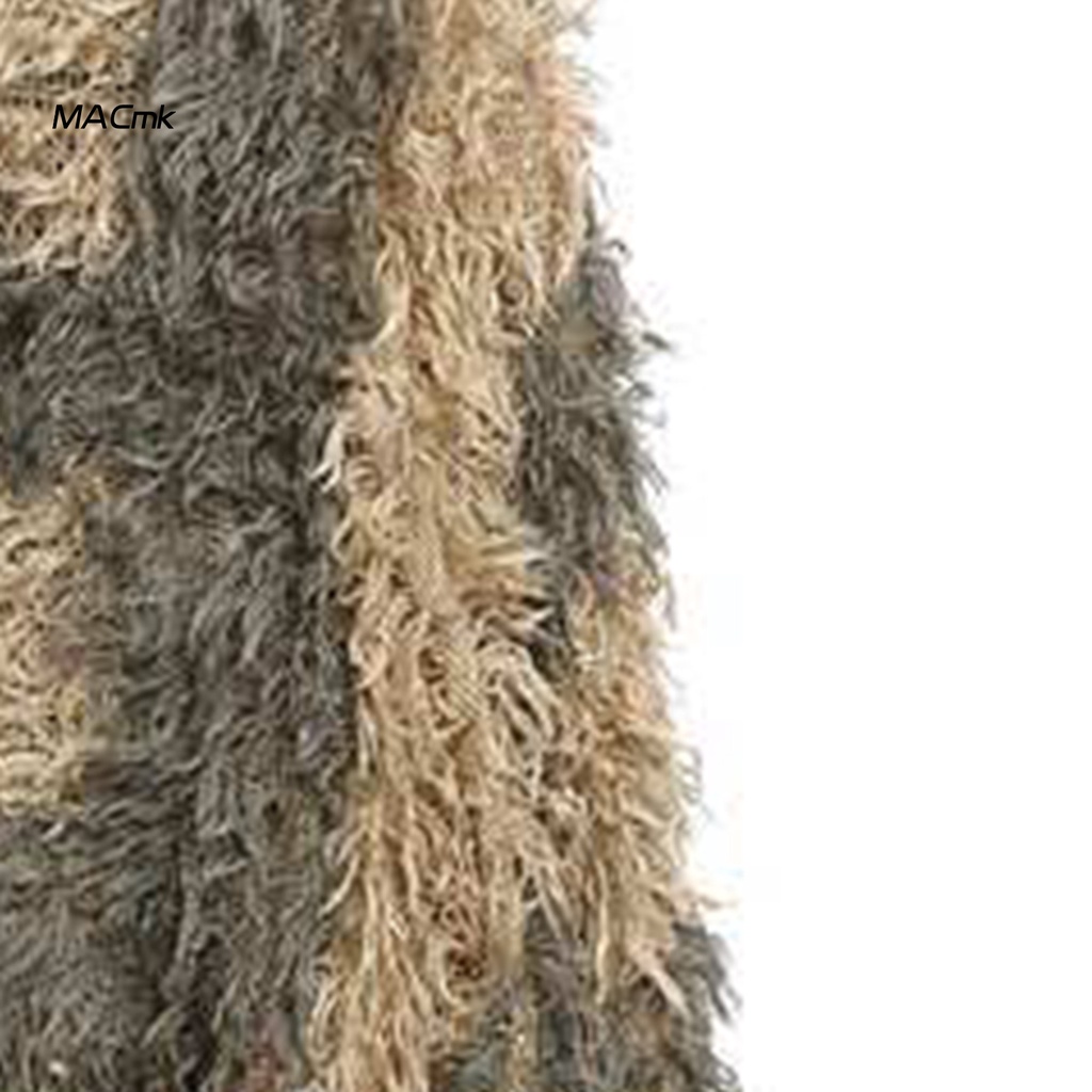 <COD>Áo choàng dệt kim dáng rộng phối lông cho nữ hàng ngày
 | BigBuy360 - bigbuy360.vn