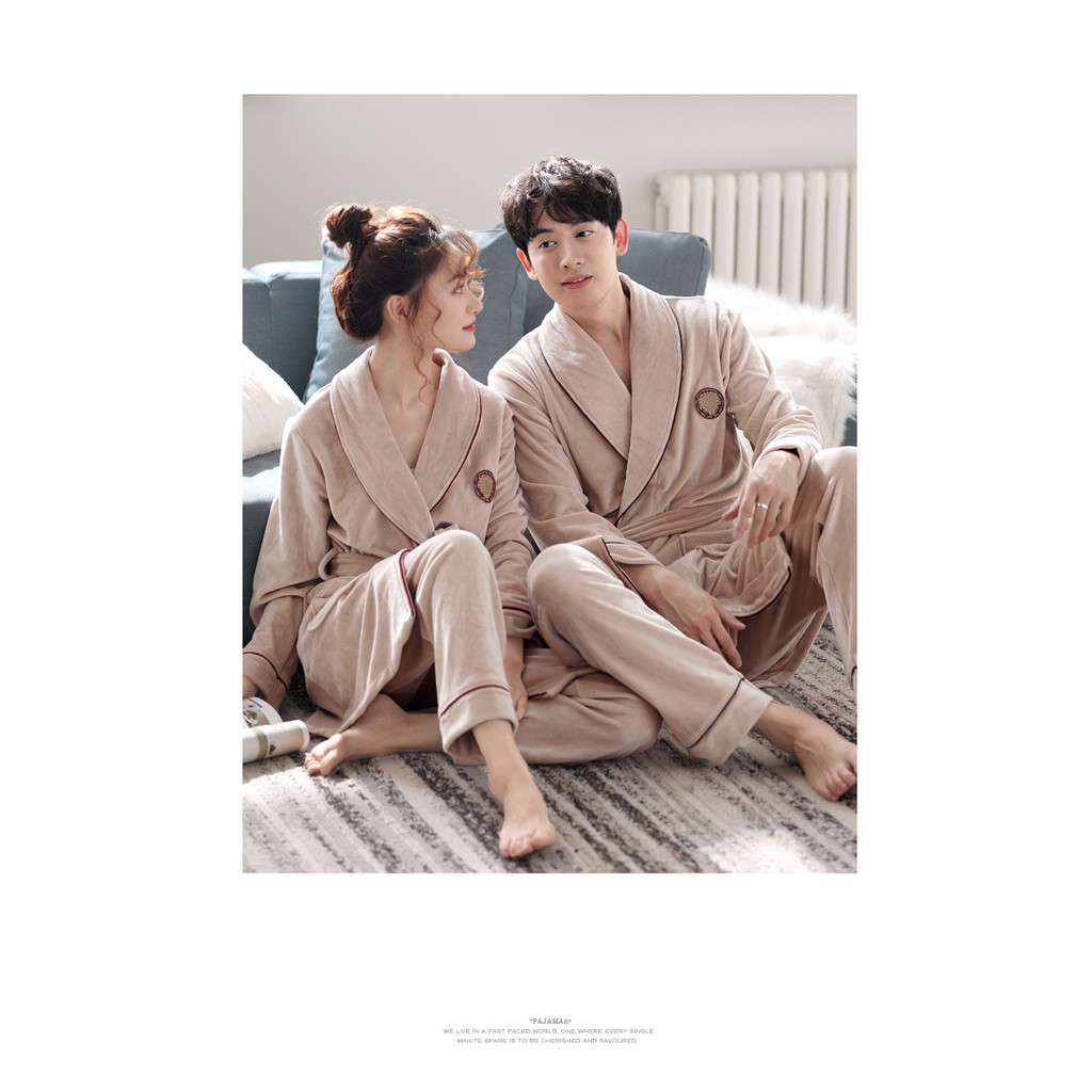 Set đồ đôi áo tắm xông hơi đồ ngủ tân hôn couple khách sạn trăng mật hoàng gia vợ chồng cao cấp