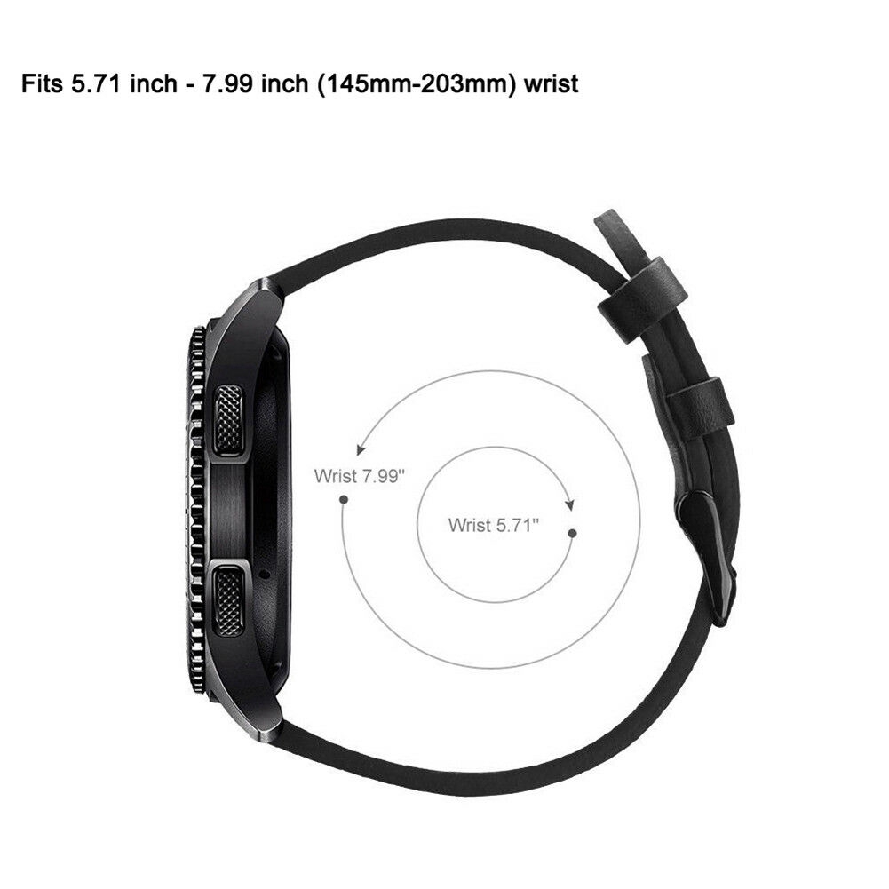 22mm Genuine Leather Wrist Watch Band Strap For Samsung Galaxy Gear S3 Watch 46mm