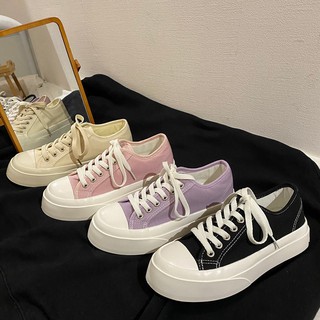 Giày thể thao cv cổ thấp đế cao full box, giày bata vải canvas ulzzang nữ đế bằng - SAGI ĐẶNG