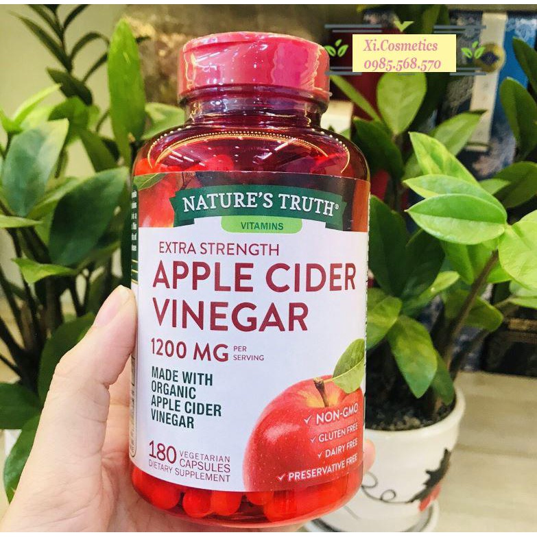 Viên giấm táo giảm cân Apple Cider Vinegar 1200mg-180 viên_ Hàng Mỹ chính hãng