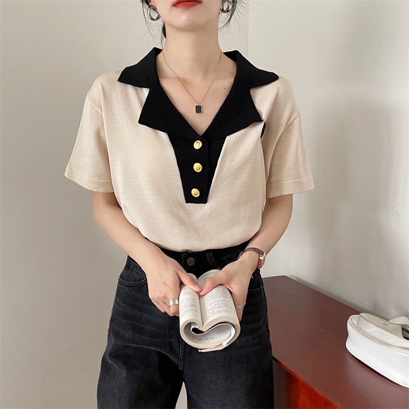 Áo Len Tay Ngắn Phong Cách Hàn Quốc Thời Trang Mùa Hè Mới Cho Nữ