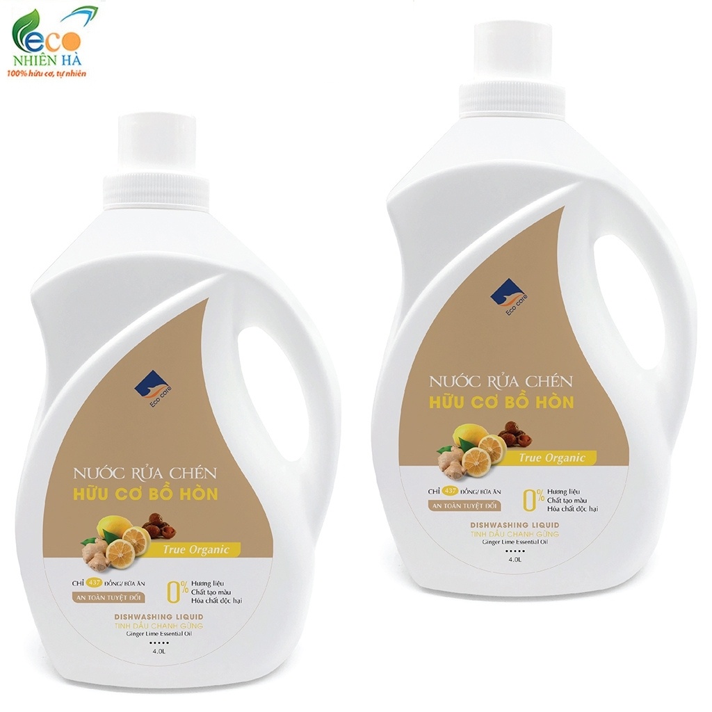 Nước rửa chén ECOCARE chanh gừng hữu cơ, nước rửa bát an toàn trẻ nhỏ, không hại da tay