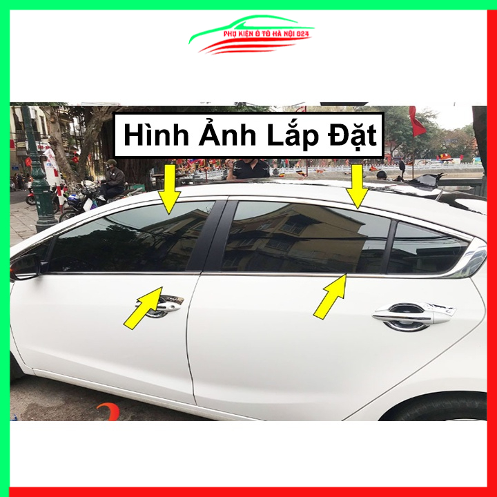 Bộ nẹp viền chân kính cong kính Kia K3, Cerato 2016-2018 Inox sáng bóng chuẩn form xe