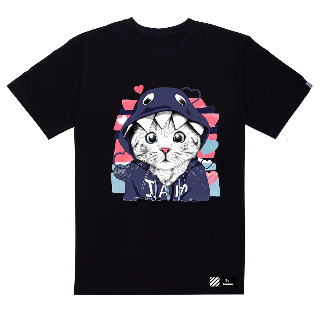 Áo thun tay lỡ Cat Unisex 100% cotton Form Âu - Gooan