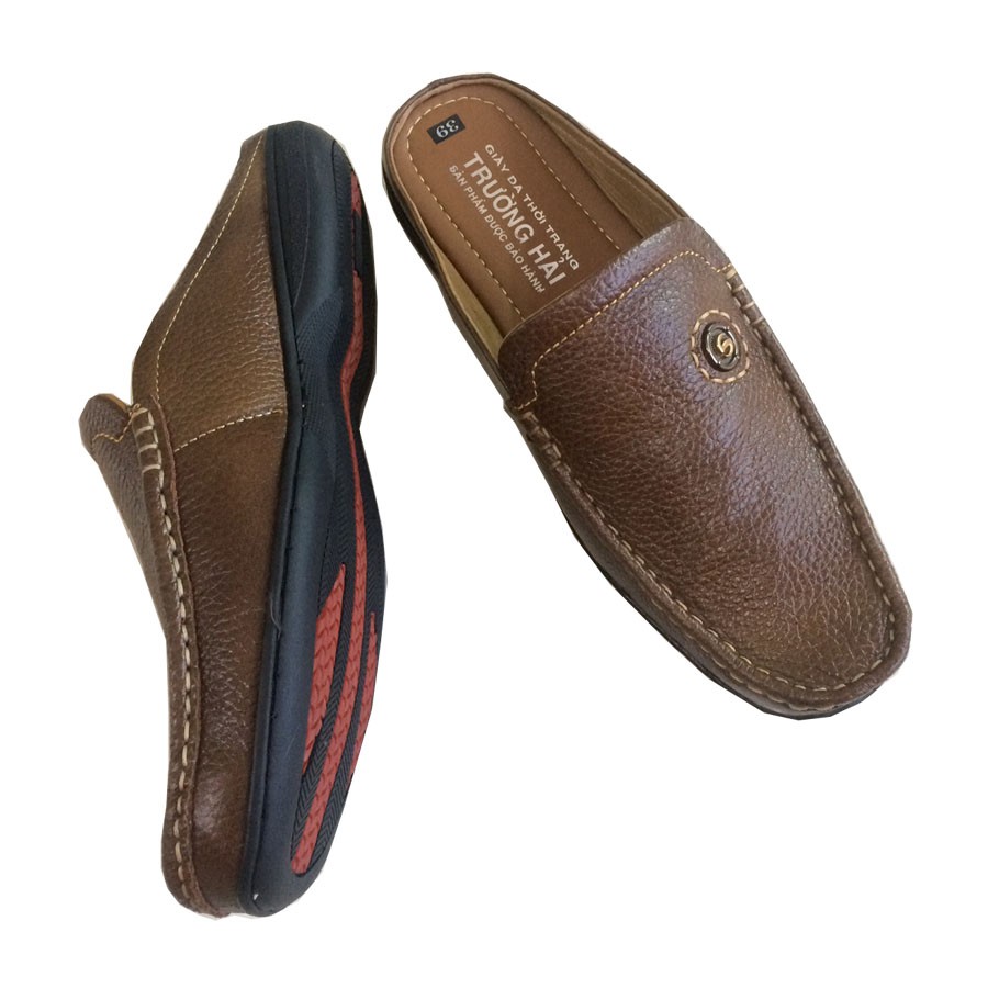 Dép bít mũi nam da bò cao cấp TH BM 216