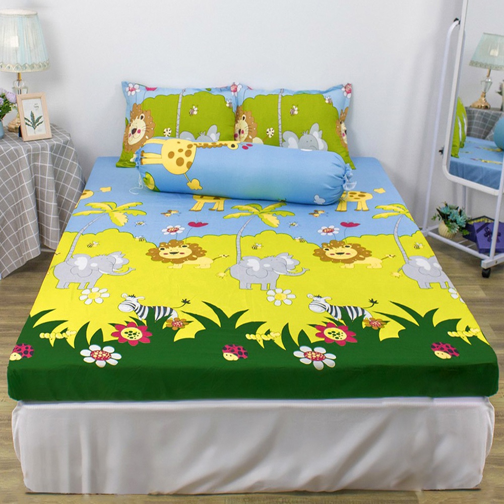 Bộ Ga Gối Poly Ga trải giường | Bộ Drap giường cho bé mẫu Ô tô ( 1 ga + 2 vỏ áo gối ) - ZingZingMart