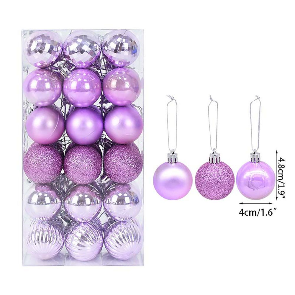 Set 36 quả châu nhiều màu sắc dùng để trang trí cây thông noel đẹp mắt tiện dụng