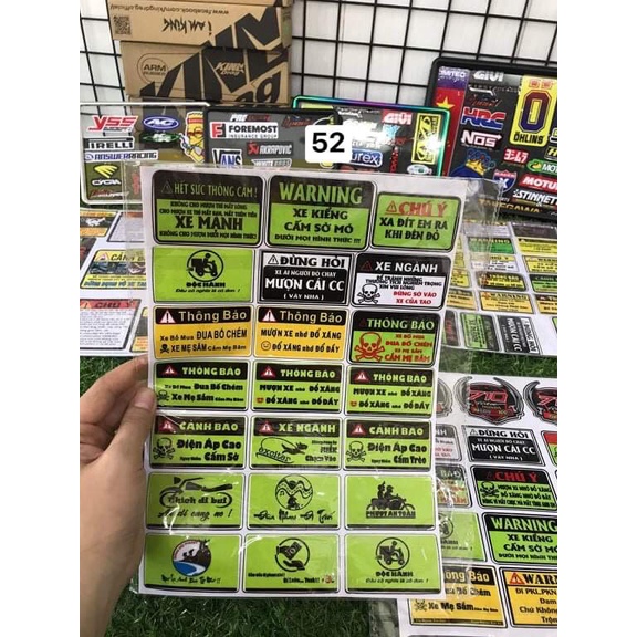 SET STICKER CẢNH BÁO TIẾT KIỆM 5 MÃ