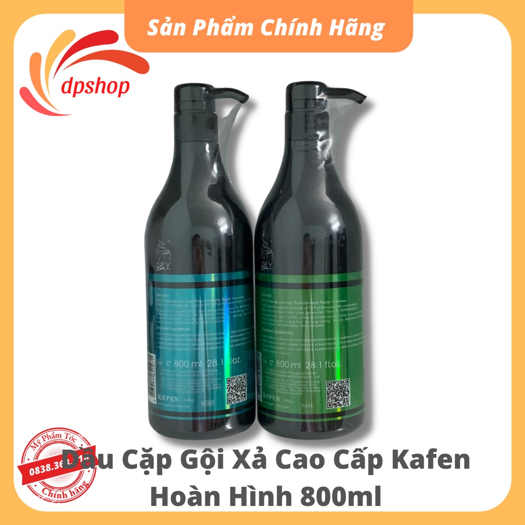 Cặp dầu gội KAFEN 800ml hoàn hình xanh phục hồi tóc khô xơ hư tổn chính hãng