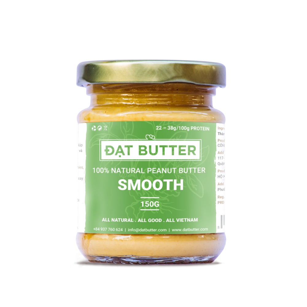 [Mã BMBAU50 giảm 7% đơn 99K] Bơ đậu phộng nguyên chất xay mịn Đạt Butter 150g/ lọ