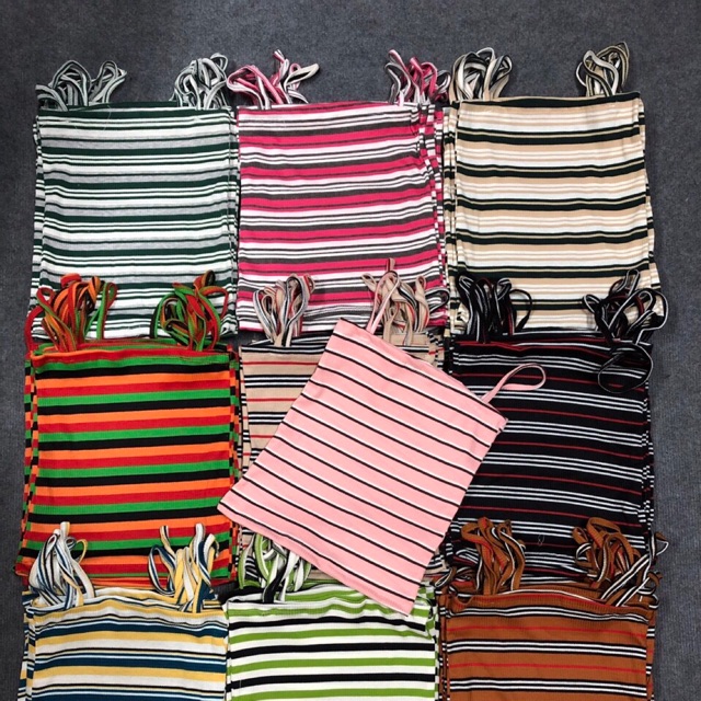 Áo thun hai dây kẻ