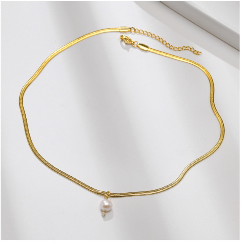 Dây Chuyền Mì Mặt Trái Châu Titan Ko Đen TT 4223