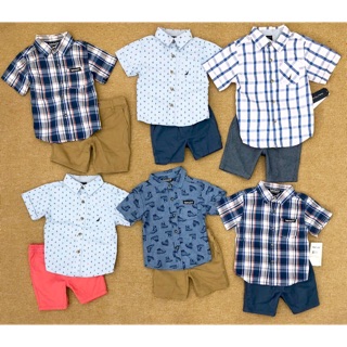 Set áo somi + quần short kaki bé trai