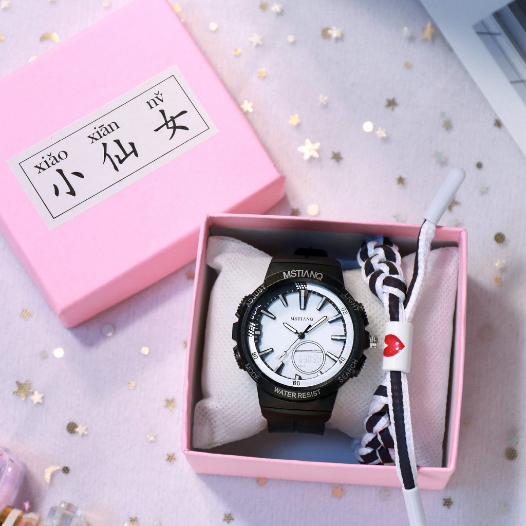 GIÁ SỐC - Đồng hồ thời trang nữ MSTIANQ phong cách Hàn Quốc, dây cao su êm tay, mặt vạch tuyệt đẹp ( Mã: AMSSU )