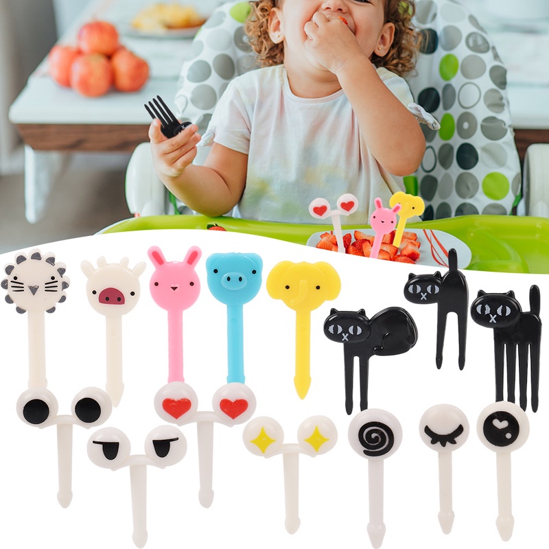 Set 6/10 Nĩa Ăn Trái Cây Hình Động Vật Dễ Thương Thân Thiện Với Môi Trường