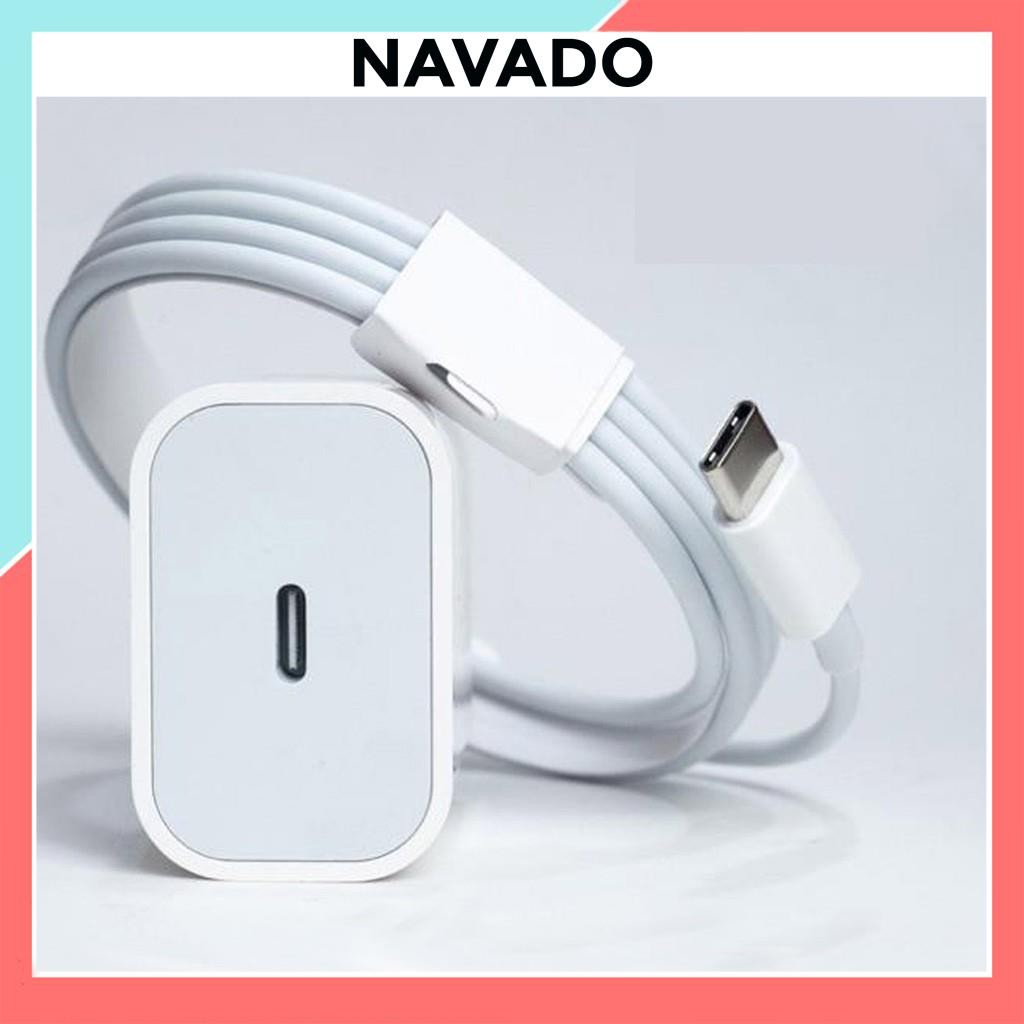 Bộ sạc nhanh iphone 20W Củ sạc dây sạc iphone 11 cáp Type C sang to Lightning USB-C công nghệ PD 20W NAVADO