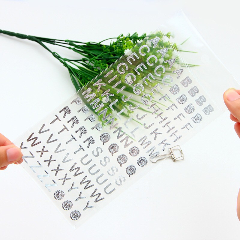 Sticker nhũ kim hình số và chữ (SN02)
