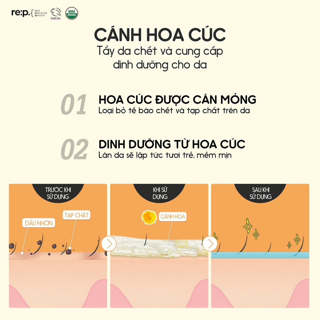 Mặt Nạ Đất Sét Hoa Cúc RE:P Cấp ẩm Và Phục Hồi Da Bio Fresh Mask Rep With Real Herbs 130g