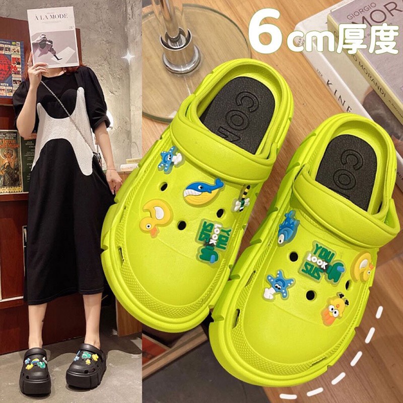 Dép Cross Đế Cao chất liệu EVA siêu nhẹ đế cao 6cm tặng Sticker dễ thương - dép bánh mì