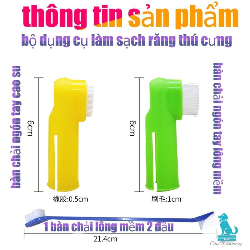 Combo kem đánh răng + bàn chải đánh răng cho thú cưng