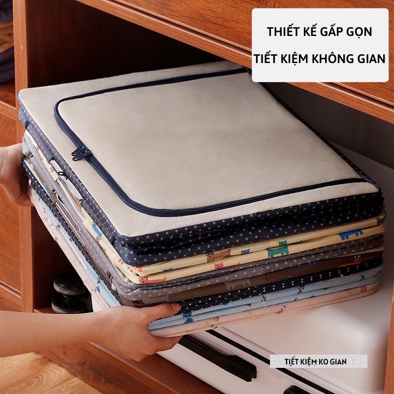 Hộp Vải Đựng Quần Áo Vải Khung thép thùng đựng quần áo đồ lót đồ chơi hộp đa năng Kích Thước Lớn 80 L 88306