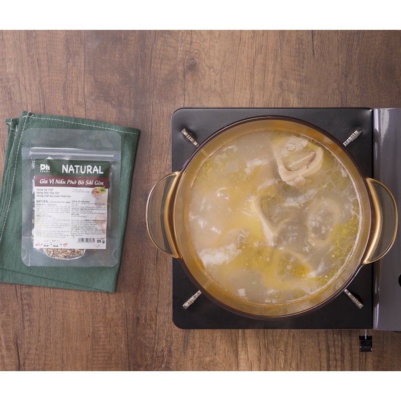 Combo Natural Gia Vị Nấu Phở Bò Sài Gòn Dh Foods gói 25gr gia vị nấu phở hoàn chỉnh có kèm túi lọc