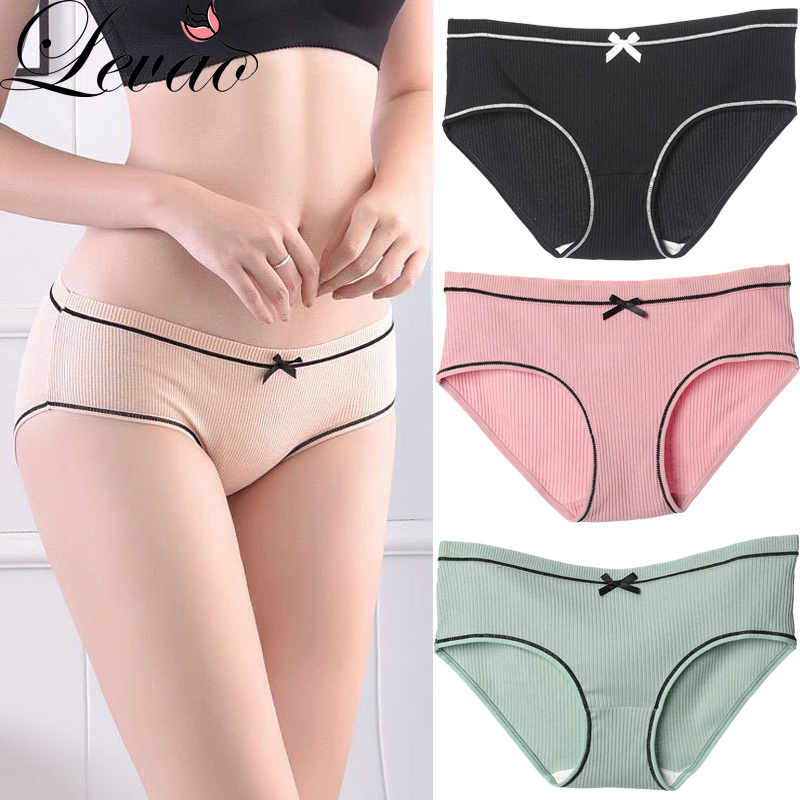 Quần Lót LEVAO Bằng Cotton Lưng Thấp Chống Vi Khuẩn Cho Nữ