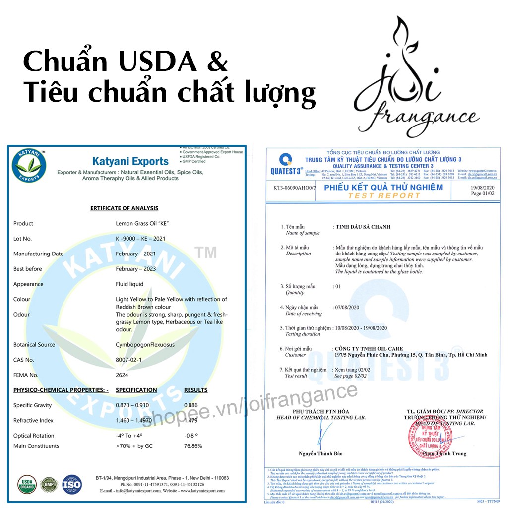 Tinh dầu Gỗ Hồng nguyên chất - Lọ 10 ml | Kiểm nghiệm GC-MS và COA chuẩn USDA