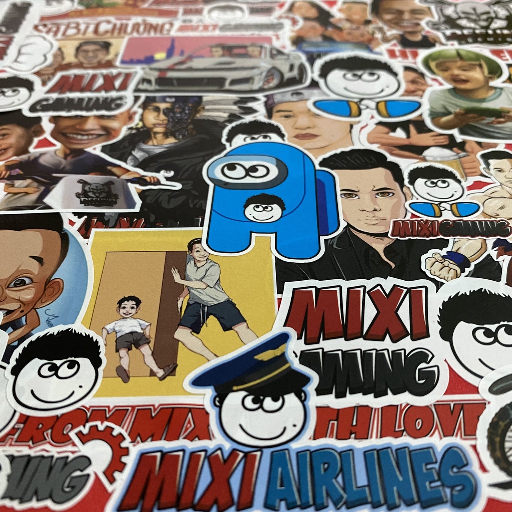 Set Sticker a Độ Mixi,Logo Mixigaming, Team Refund Mới Nhất 2022, Dán Trang Trí Điện Thoại, Laptop, Vali...