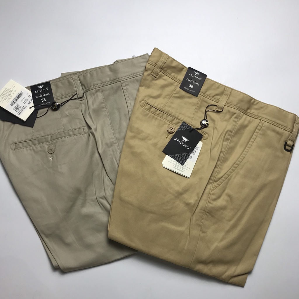 Quần kaki nam Aristino  ly vĩnh viễn , cotton thấm hút ,có tú sau AKK015S7-regular