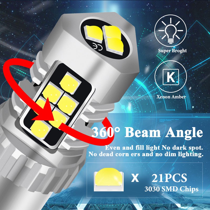 1 Đèn Led 24v 12v Bay15D Led 1157 P21 / 5w 3030 21led Cho Xe Hơi