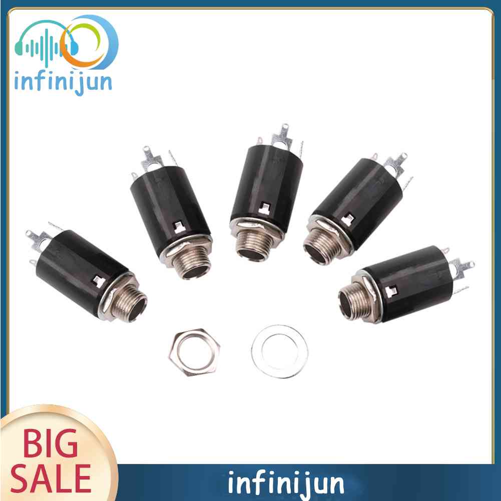 Set 5 Phích Cắm Đầu Ra Âm Thanh 6.35mm Cho Đàn Guitar Điện Acoustic