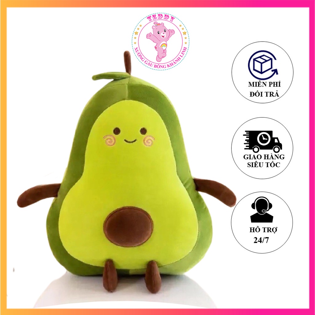 Gấu Bông Quả Bơ Mini Size 25Cm Siêu Xinh Chất Vải Cao Cấp Co Dãn 4 Chiều Hàng Xuất Dư Siêu Thị