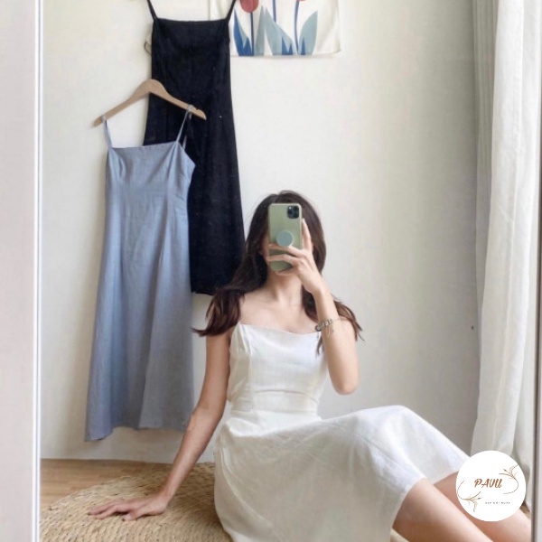 Váy hai dây dáng xòe tiểu thư, Đầm hai dây dáng xòe trẻ trung nữ tính | BigBuy360 - bigbuy360.vn