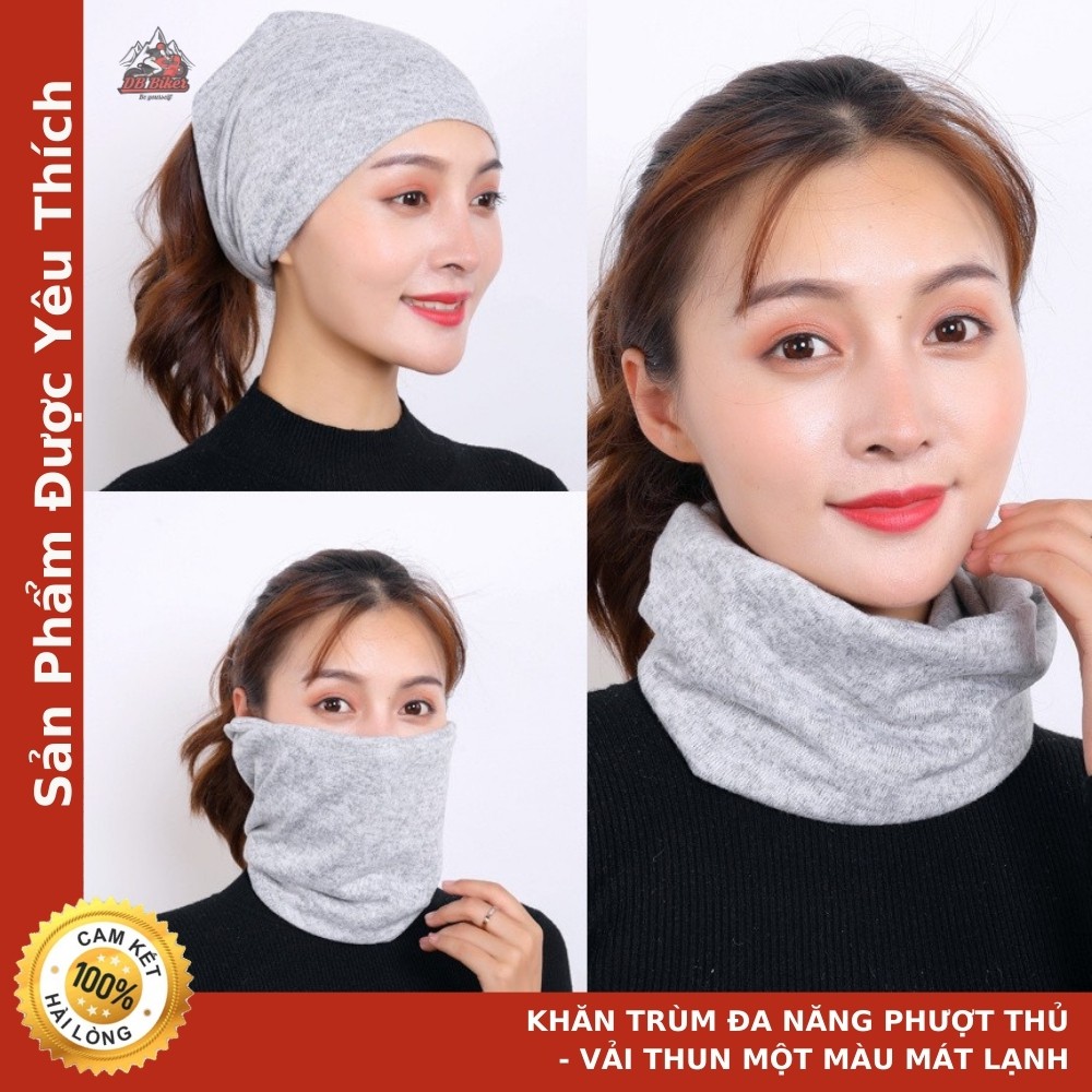 [RẺ NHẤT SHOPEE] 👍 Khăn Trùm Đa Năng Phượt Thủ - Vải Thun Một Màu Mát Lạnh - DB BIKER STORE