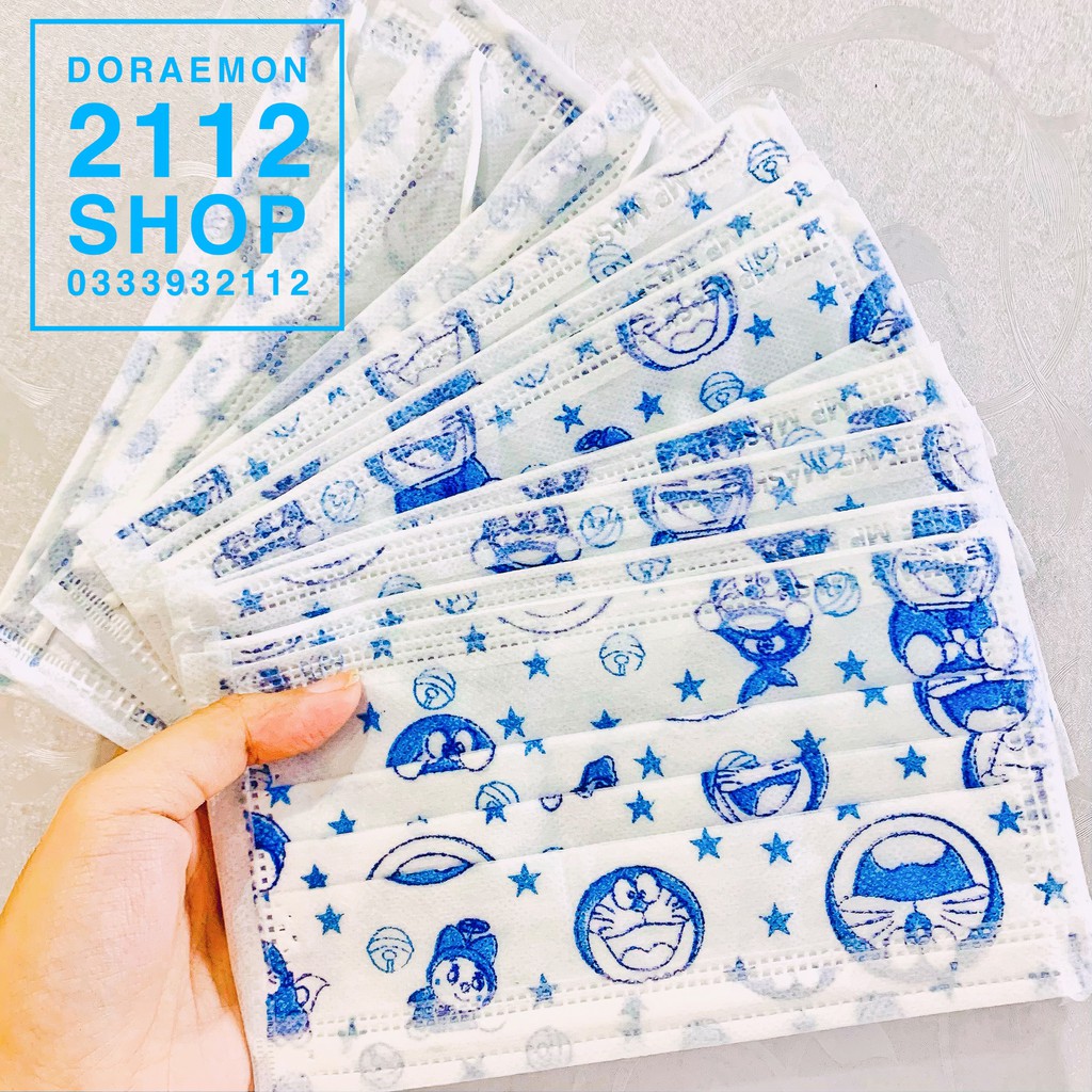 Hộp khẩu trang y tế vải không dệt Doraemon