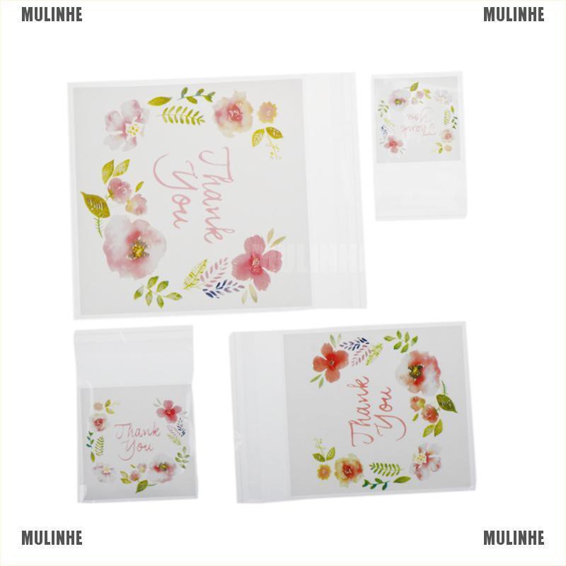 Set 100 Túi Đựng Bánh Kẹo Tự Dính In Chữ Thank You Độc Đáo