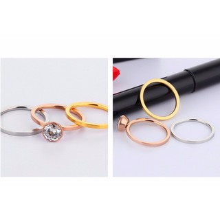 Bộ 3 Nhẫn Nữ Titan Ko đen TT 0837